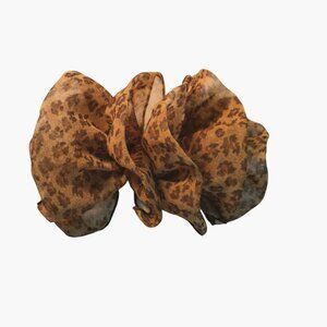 Large Leopard Print Chiffon Bow Hair Clip  Women